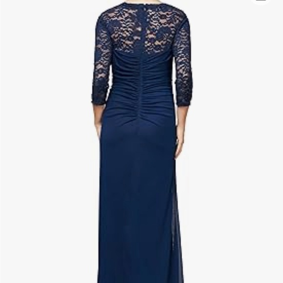 Alex Evenings Gown Navy Women's Sweetheart Dress size 10 - Picture 3 of 14